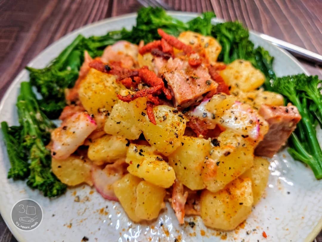 Vegetarian Potato Carbonara Variation