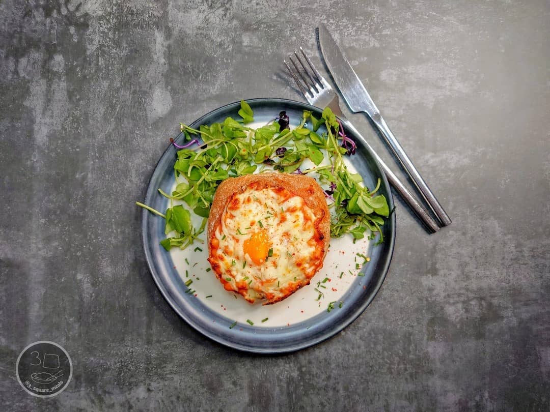 Breakfast Boat with Egg, Beans, and Cheese