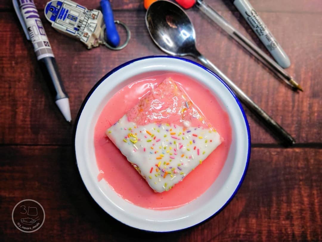 Baked School Cake and Pink Custard Oats