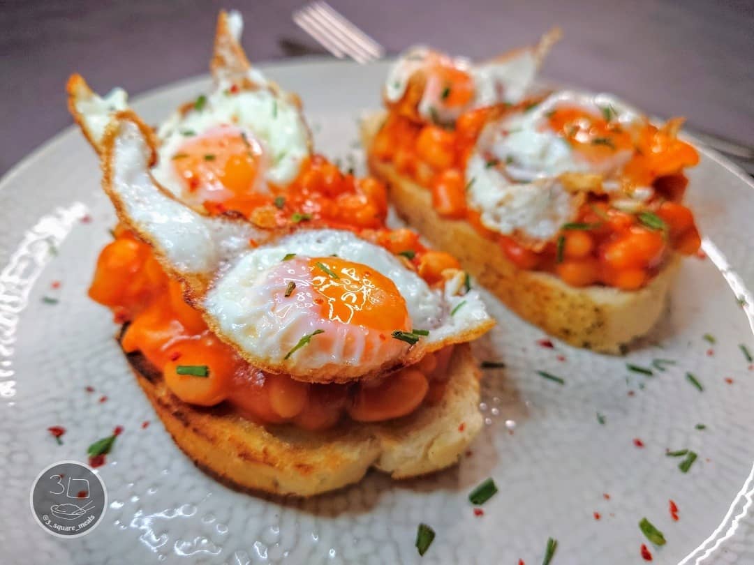 Beans and Eggs on Tiger Toast