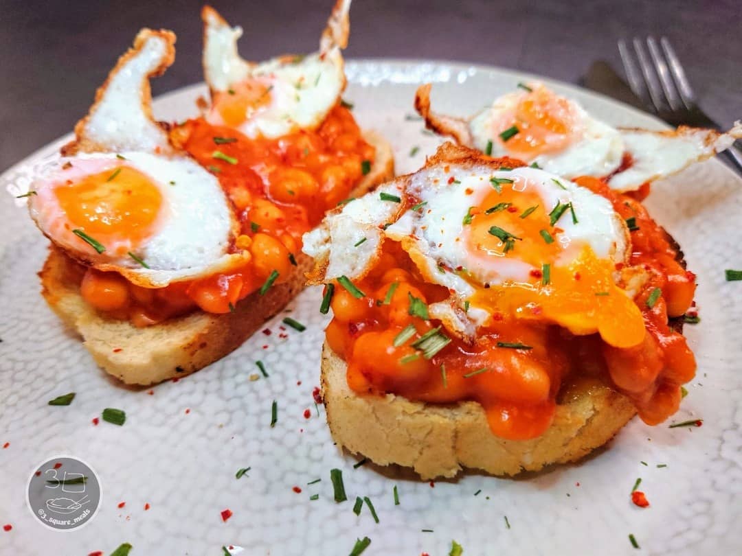 Beans and Eggs on Tiger Toast