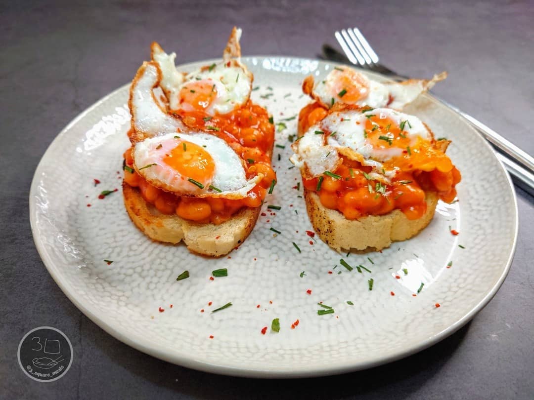 Beans and Eggs on Tiger Toast
