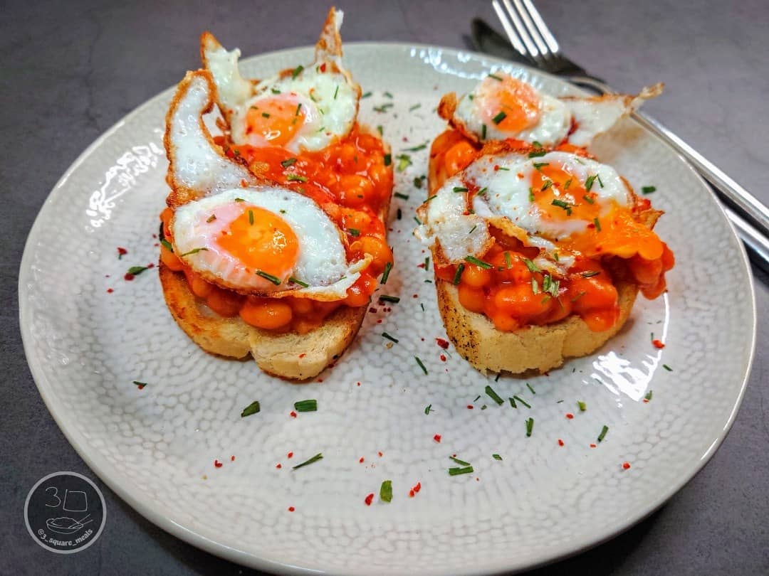 Beans and Eggs on Tiger Toast