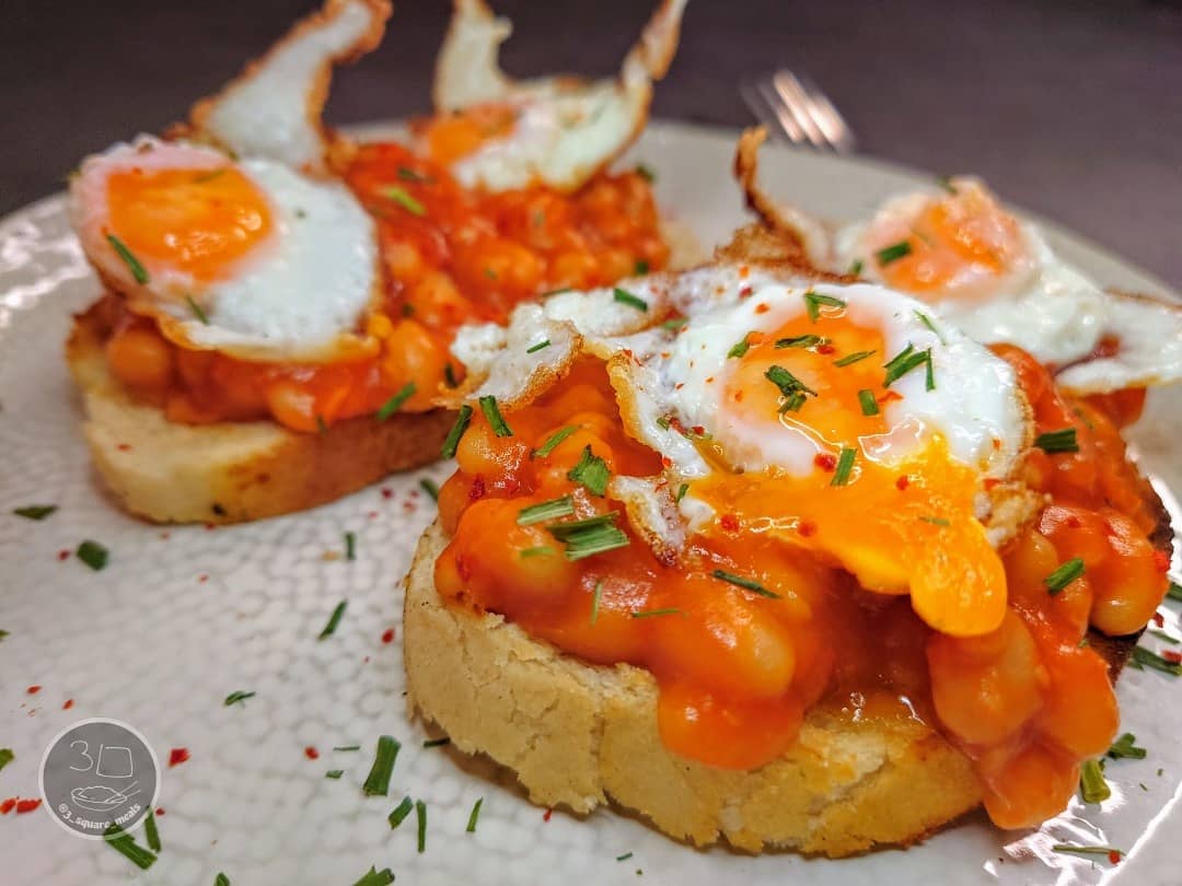 Beans and Eggs on Tiger Toast