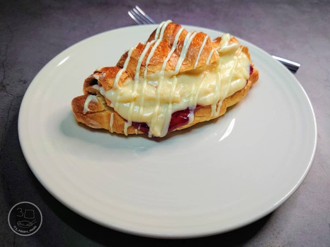 Raspberry Jam and Creme Pat Filled Croissant