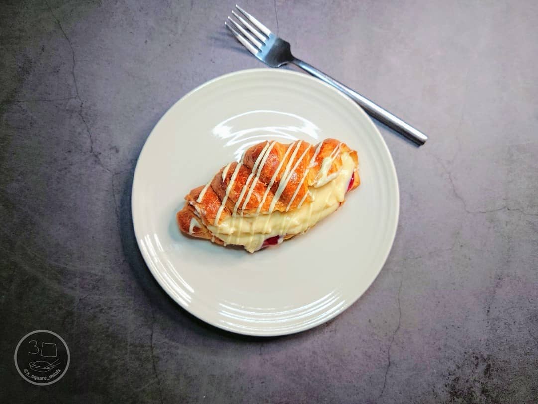 Raspberry Jam and Creme Pat Filled Croissant