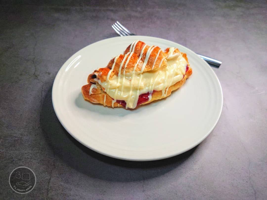 Raspberry Jam and Creme Pat Filled Croissant