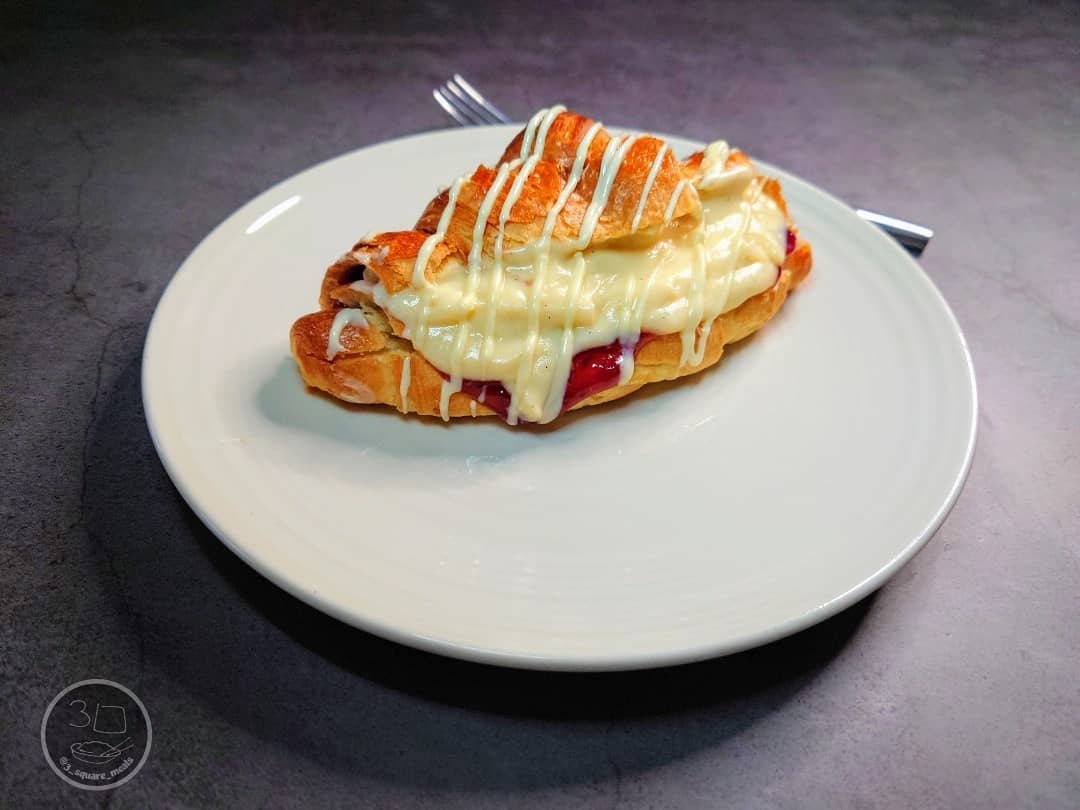 Raspberry Jam and Creme Pat Filled Croissant