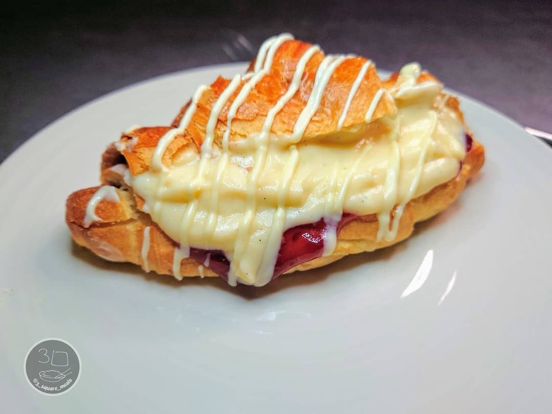 Raspberry Jam and Creme Pat Filled Croissant