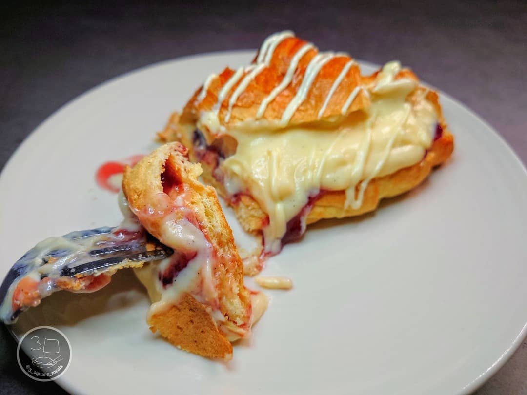 Raspberry Jam and Creme Pat Filled Croissant