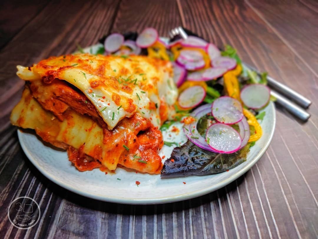 Tikka Lasagne with Tikka Strips and Cheese