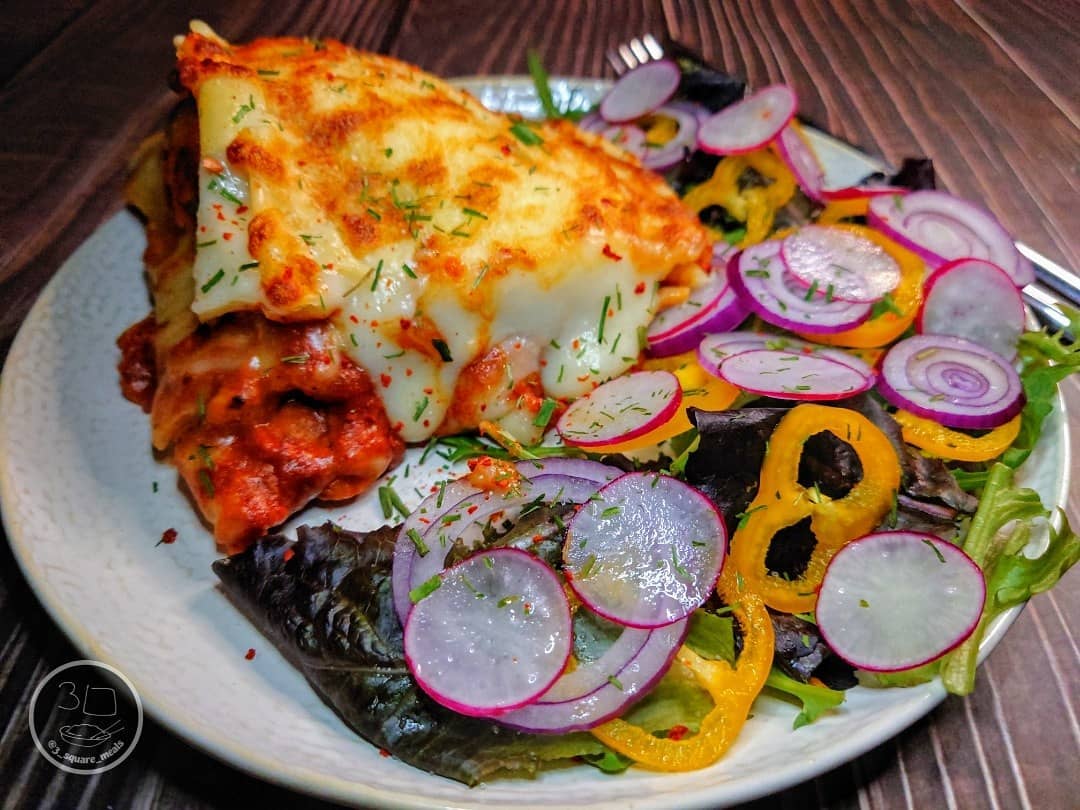 Tikka Lasagne with Tikka Strips and Cheese