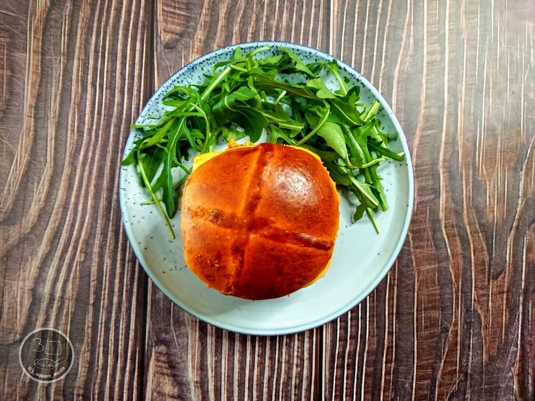 Sausage and Cheese Hot Cross Bun