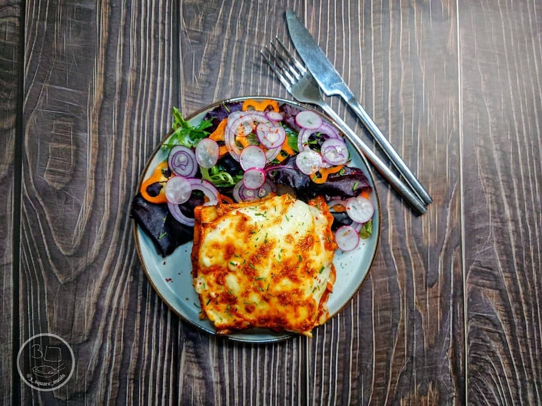 Tikka Lasagne with Tikka Strips and Cheese Sauce