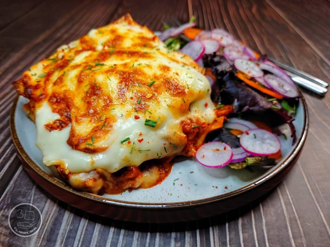 Tikka Lasagne with Tikka Strips and Cheese Sauce