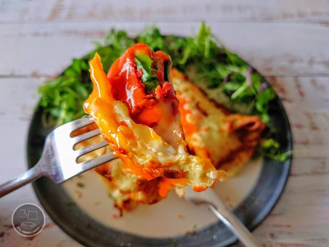 Baked Pancake Parcels with Spinach and Cheese