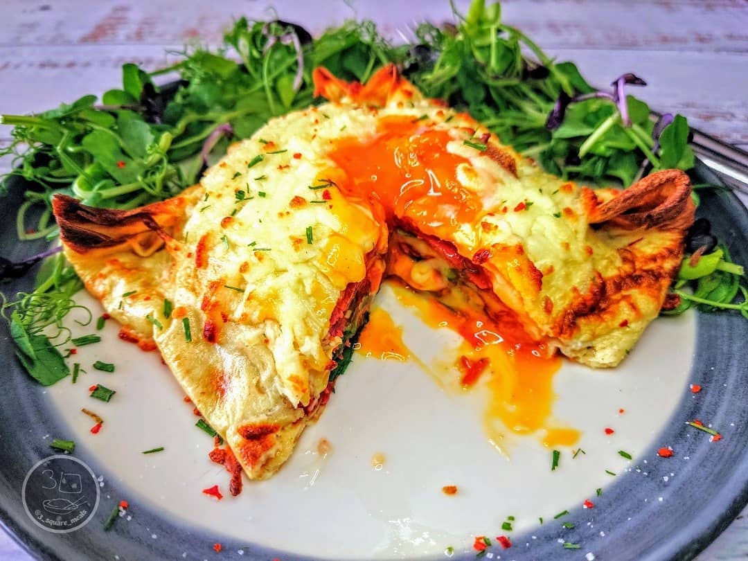 Baked Pancake Parcels with Spinach and Cheese