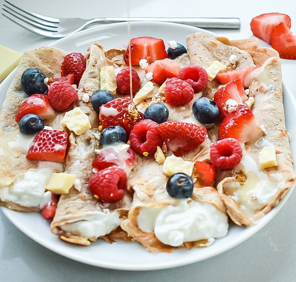 White Chocolate and Berry Vegan Crepes