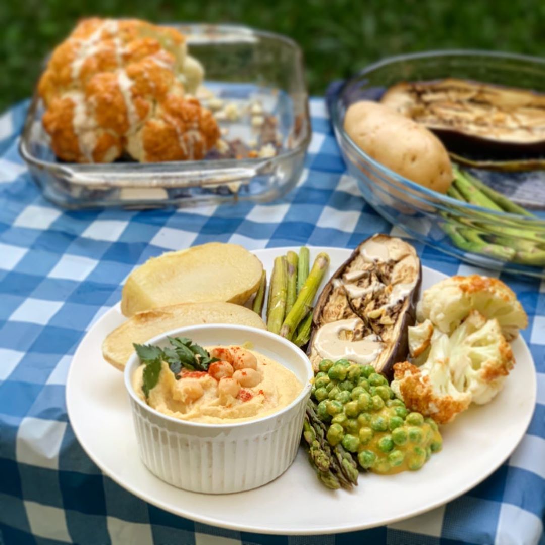 Hummus Feast with Paprika Roasted Cauliflower