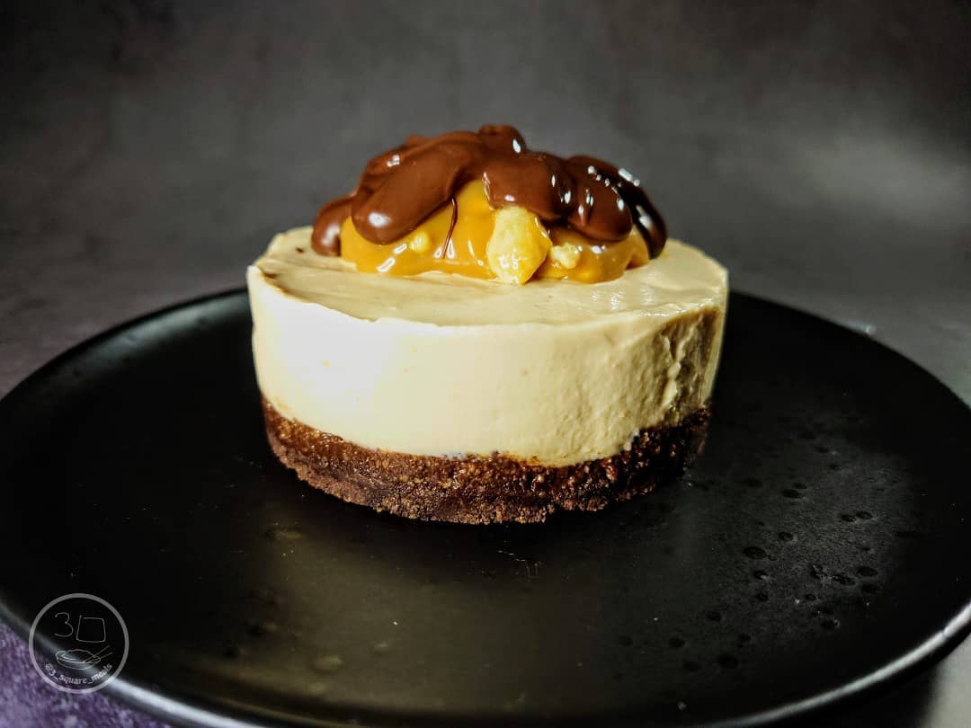 Snickers-Flavored No-Bake Cheesecake