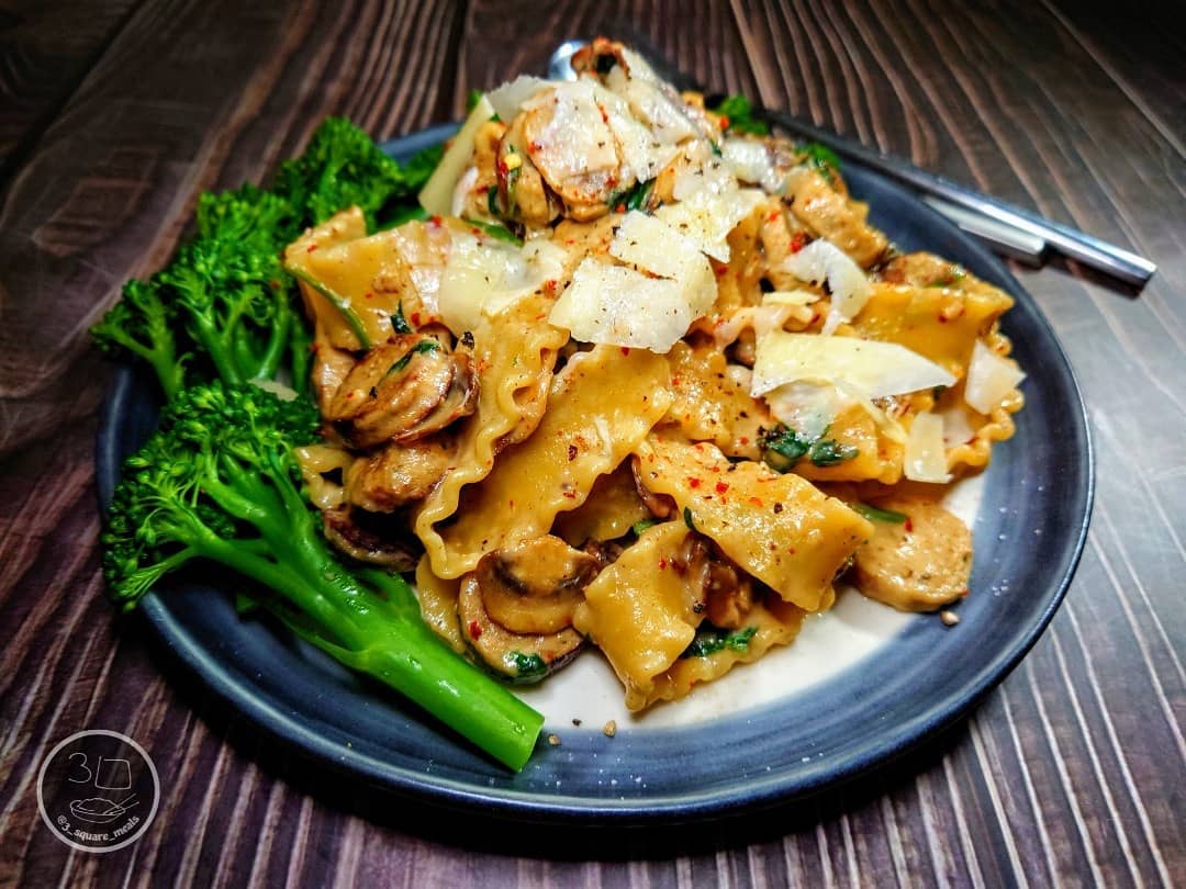 Sausage and Mushroom Mafalde