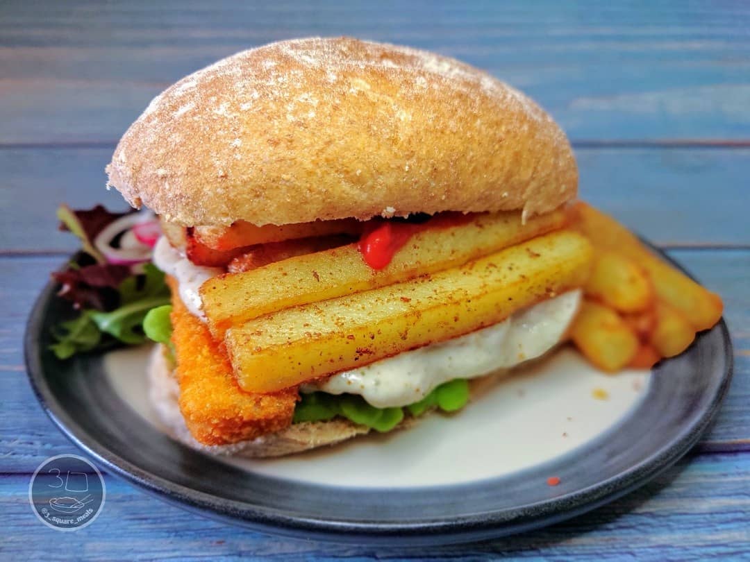 Vegetarian Fishless Finger Chip Butty