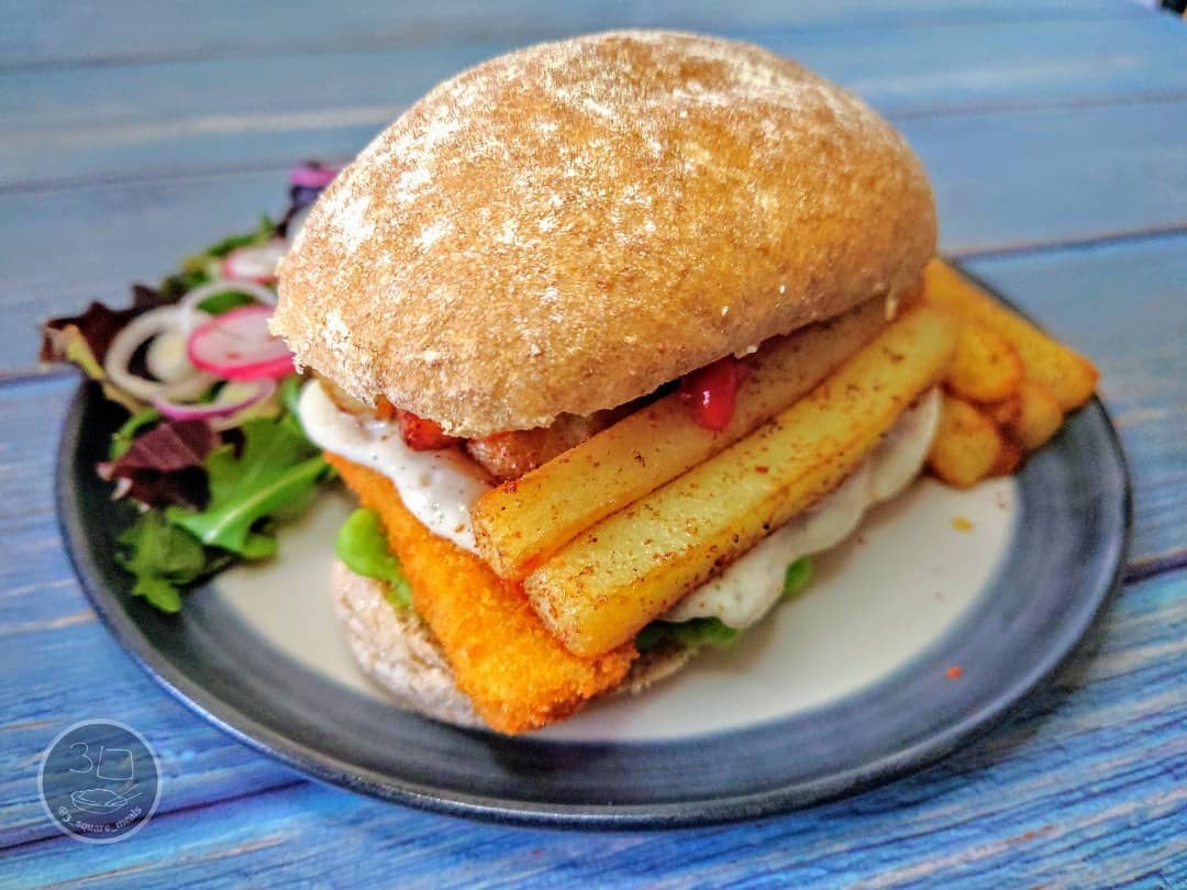 Vegetarian Fishless Finger Chip Butty
