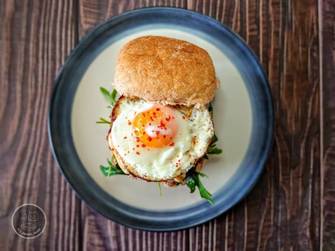 Vegetarian Beyond Meat Burger with Egg