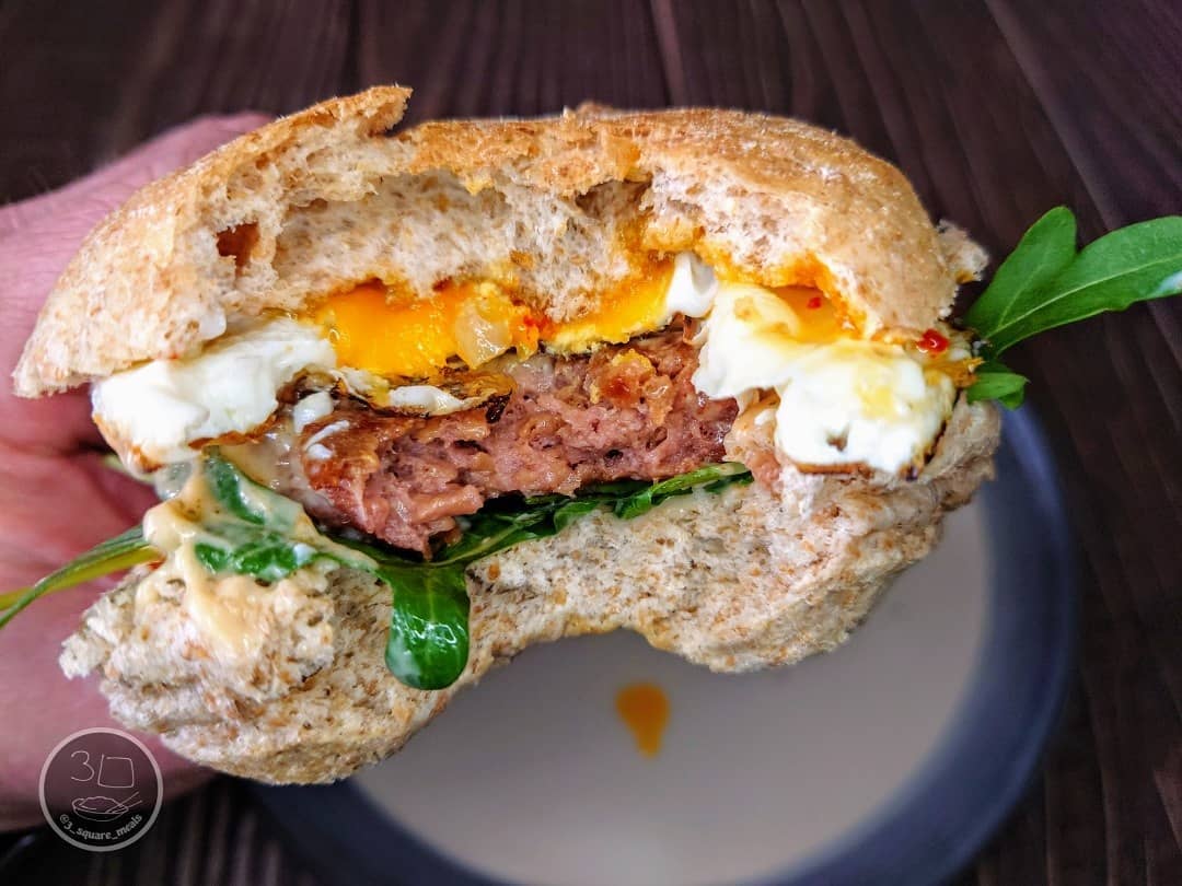 Vegetarian Beyond Meat Burger with Egg