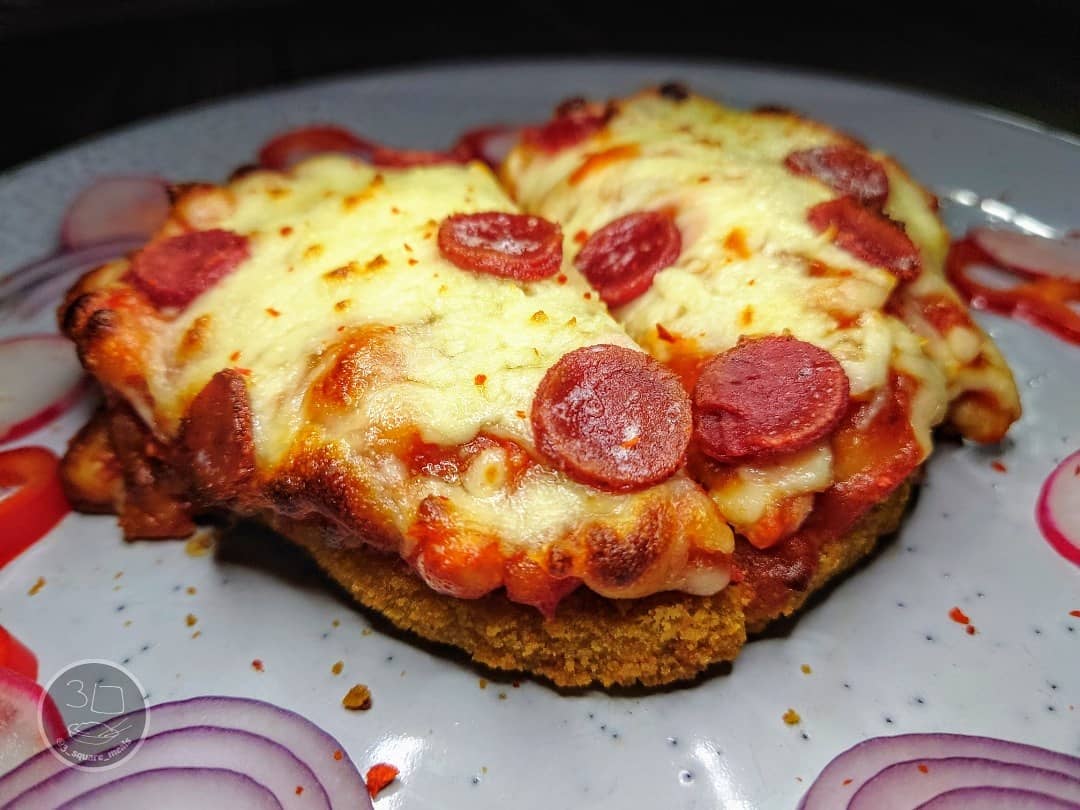 Schnitzel Pizza with Veggie Toppings