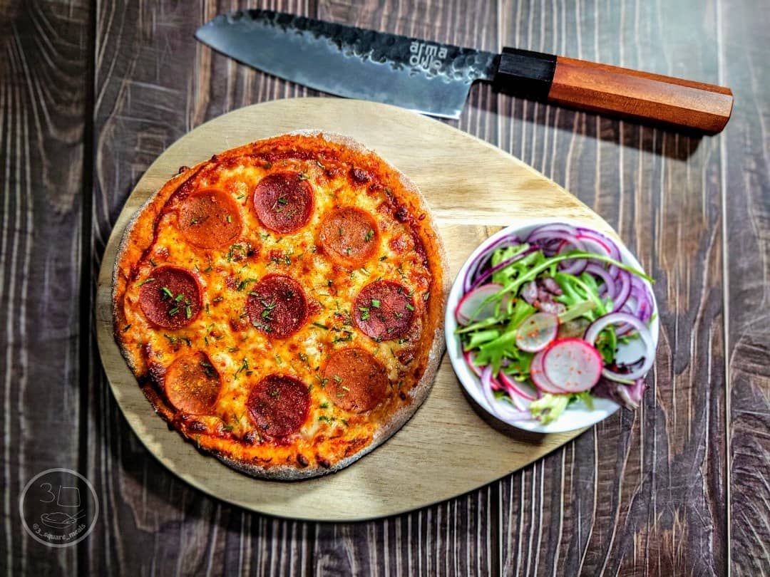 Vegetarian Pepperoni Style Pizza