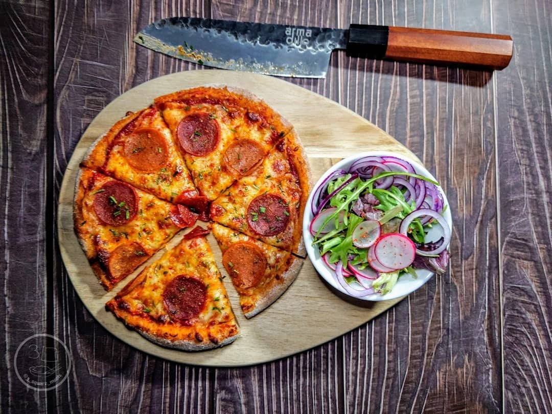 Vegetarian Pepperoni Style Pizza