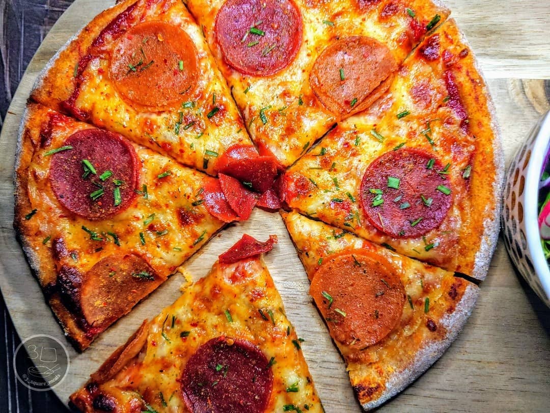 Vegetarian Pepperoni Style Pizza