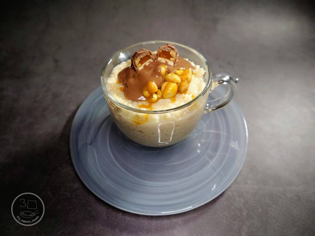 Snickers-Inspired Rice Pudding