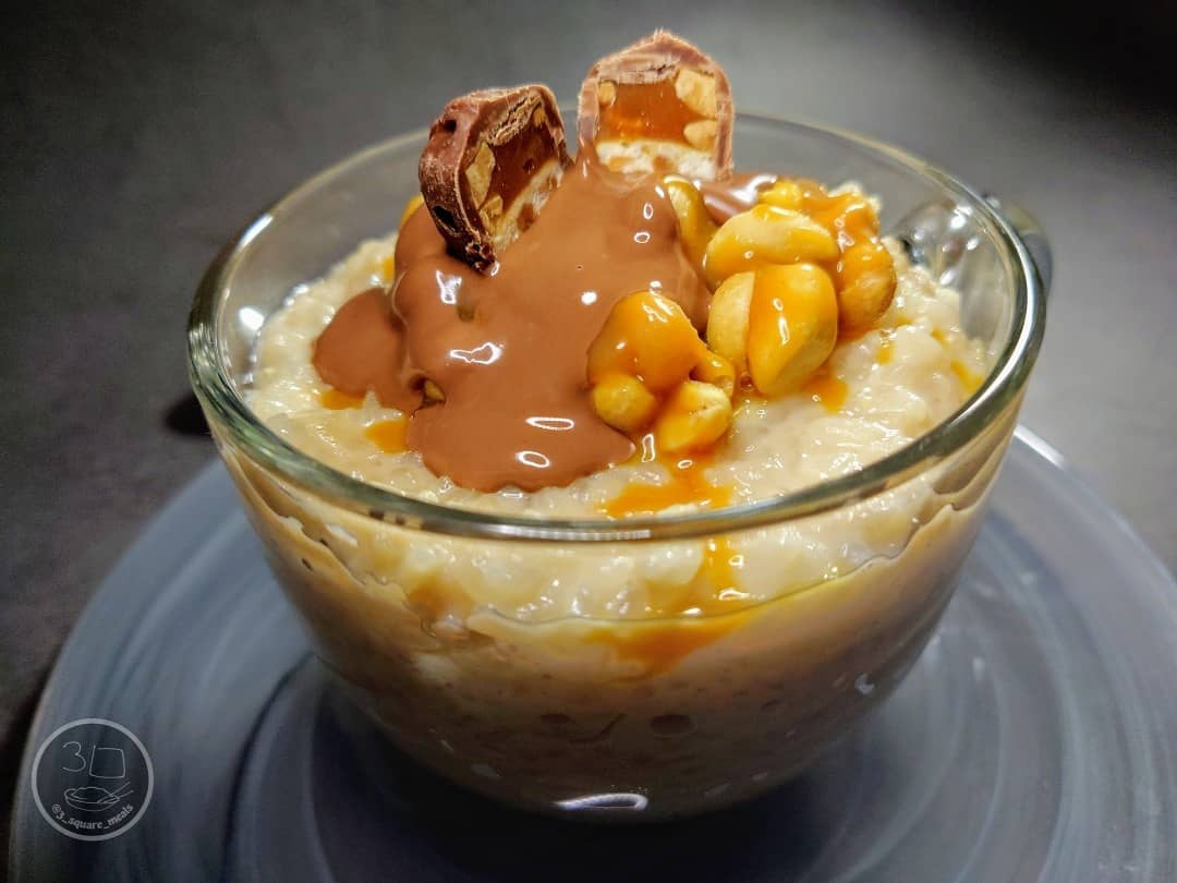 Snickers-Inspired Rice Pudding