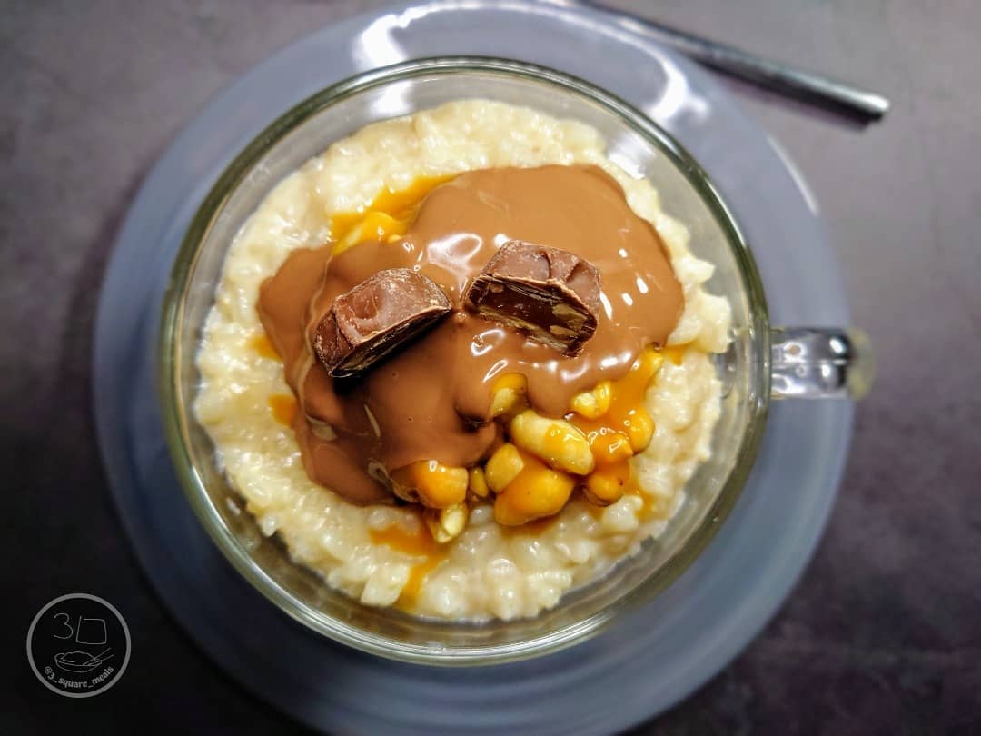 Snickers-Inspired Rice Pudding