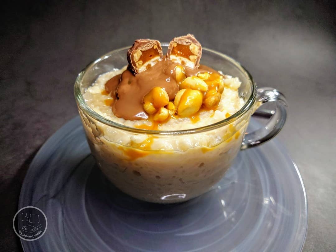Snickers-Inspired Rice Pudding