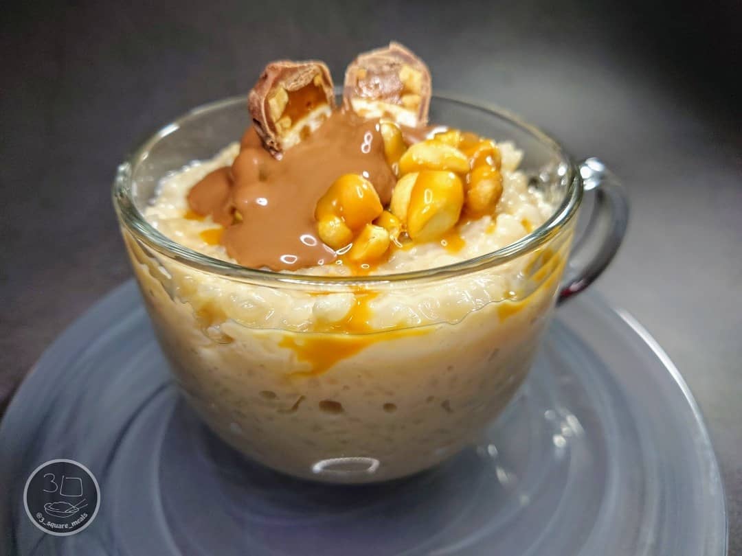 Snickers-Inspired Rice Pudding