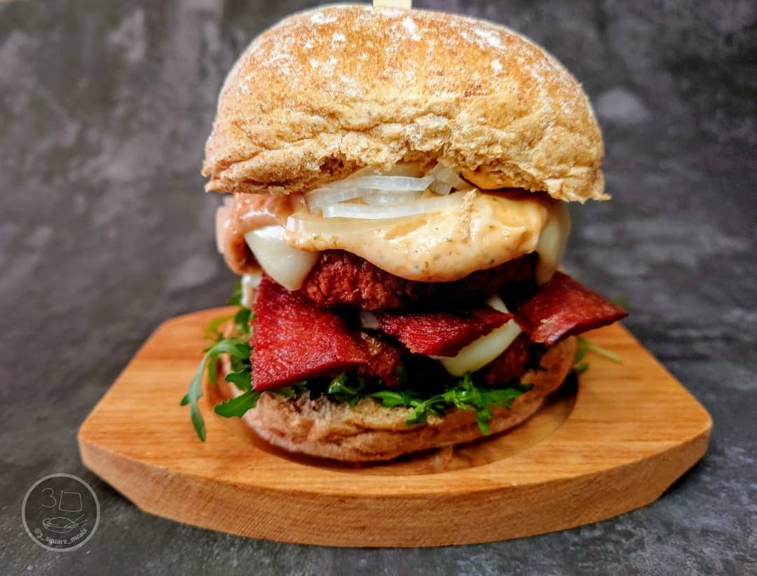 Double Cheeseburger with Veggie Patties