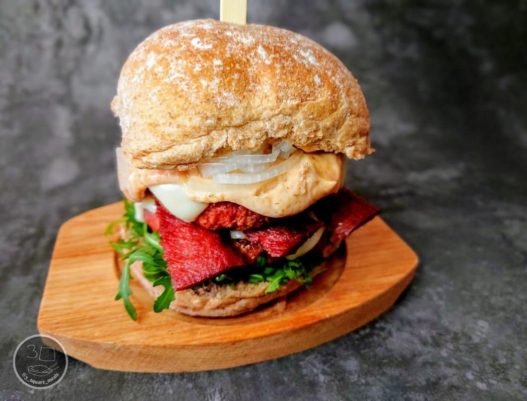 Double Cheeseburger with Veggie Patties
