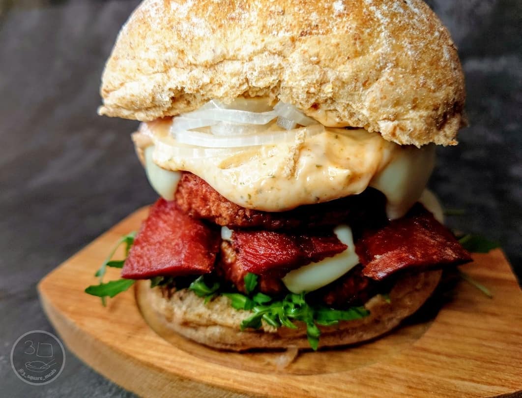 Double Cheeseburger with Veggie Patties