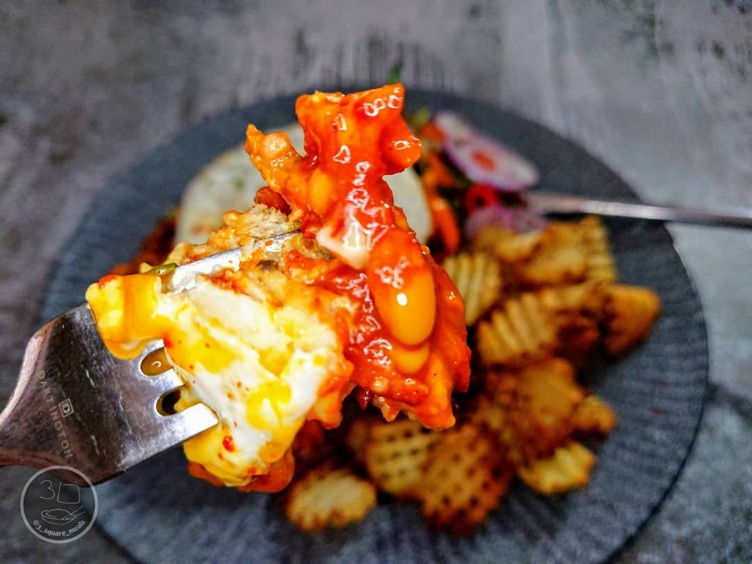 All Day Breakfast Lasagne with Waffle Fries