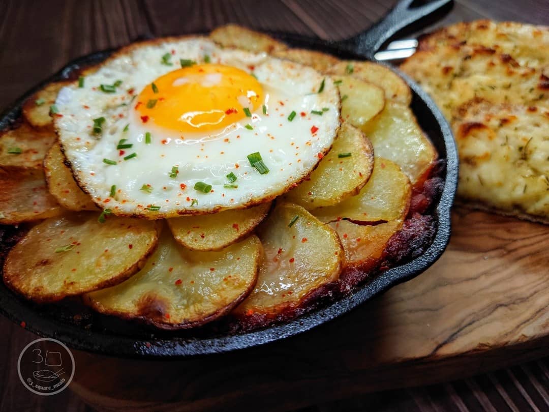 Brunch Bake with Cheesy Garlic Bread