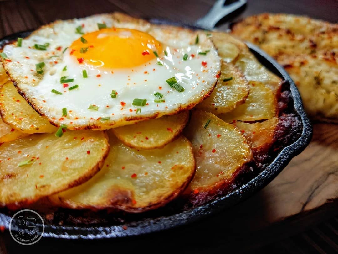 Brunch Bake with Cheesy Garlic Bread