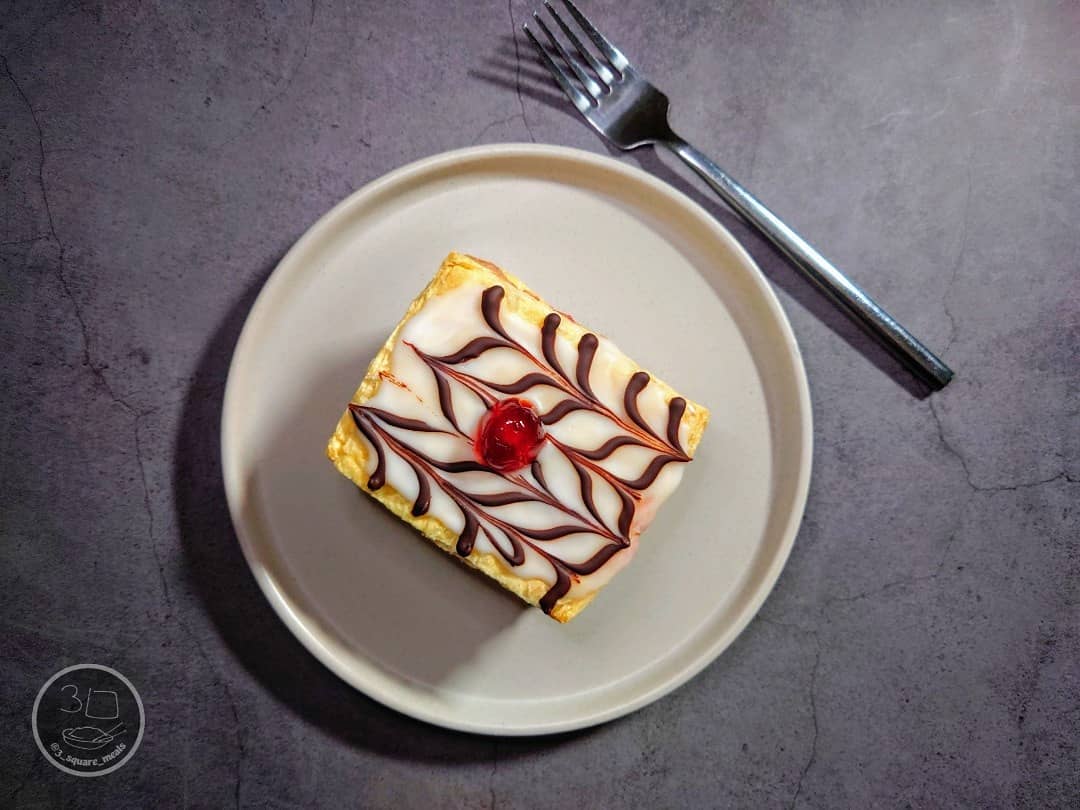 Cherry Bakewell Custard Slice
