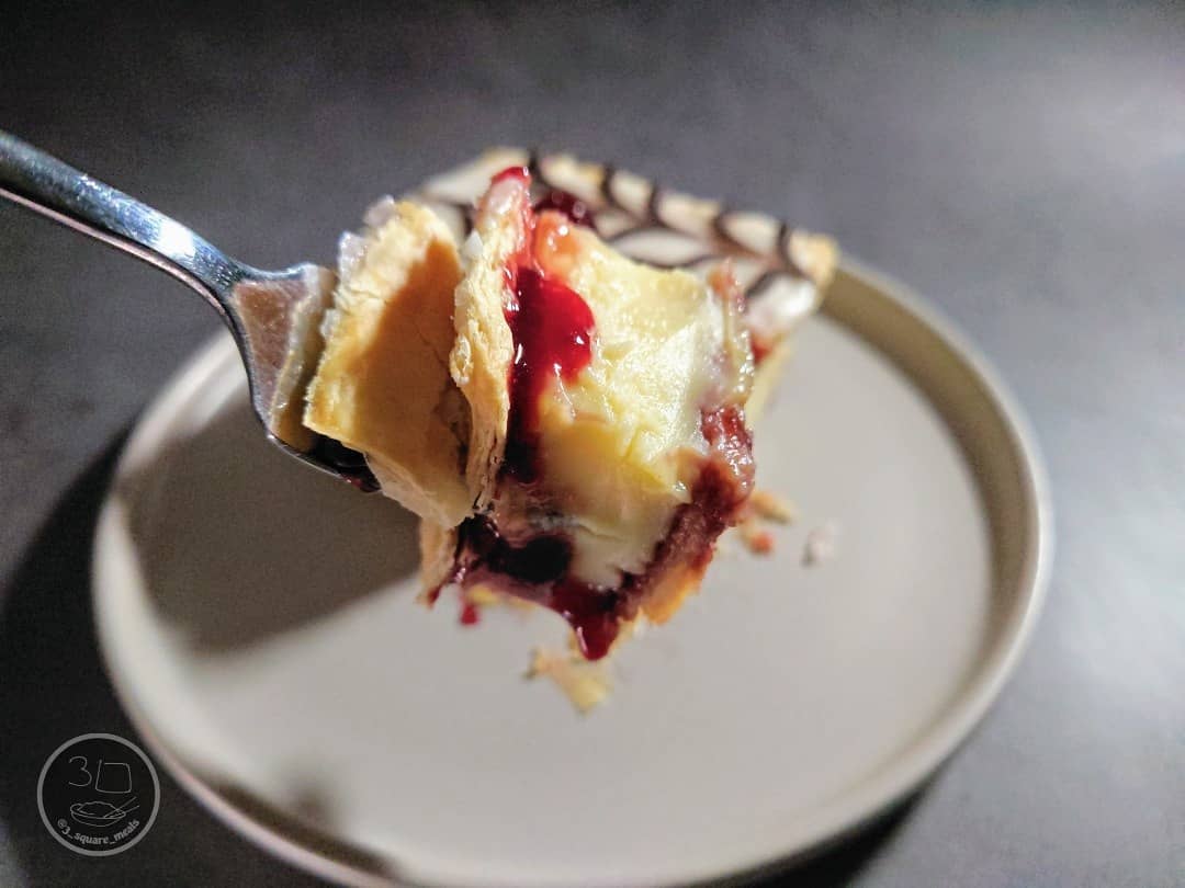 Cherry Bakewell Custard Slice