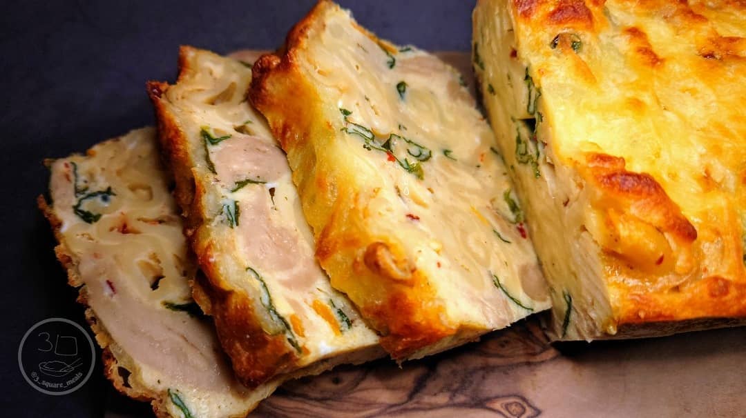 Pasta Frittata with Cheese and Vegetables