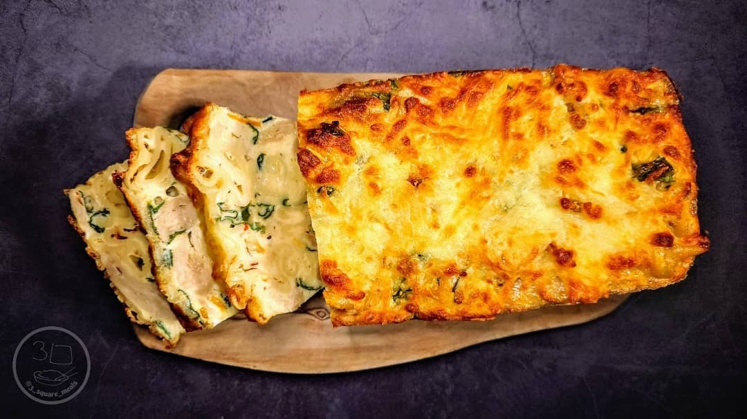Pasta Frittata with Cheese and Vegetables