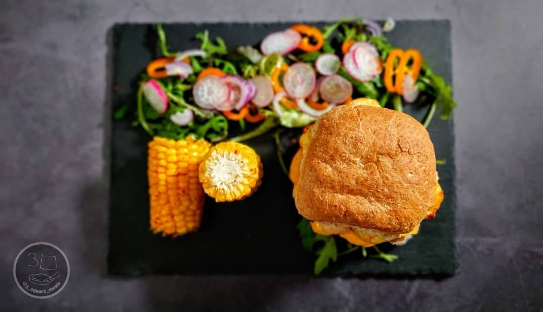 Dirty Vegetarian Burger with Hash Browns