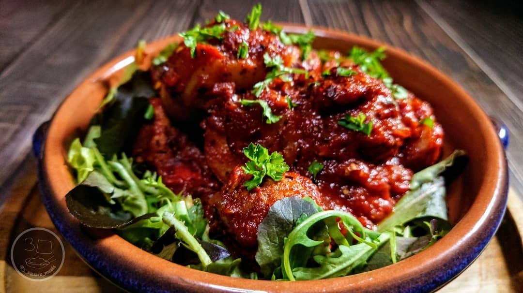 Patatas Bravas with Meatballs